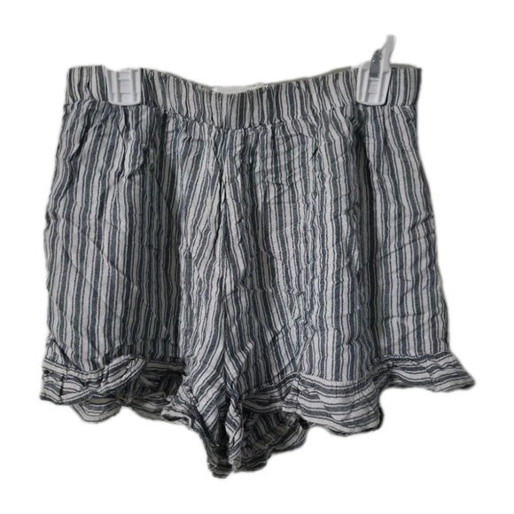 American Eagle Outfitters Pants - American eagle striped ruffled shorts blue white size Small